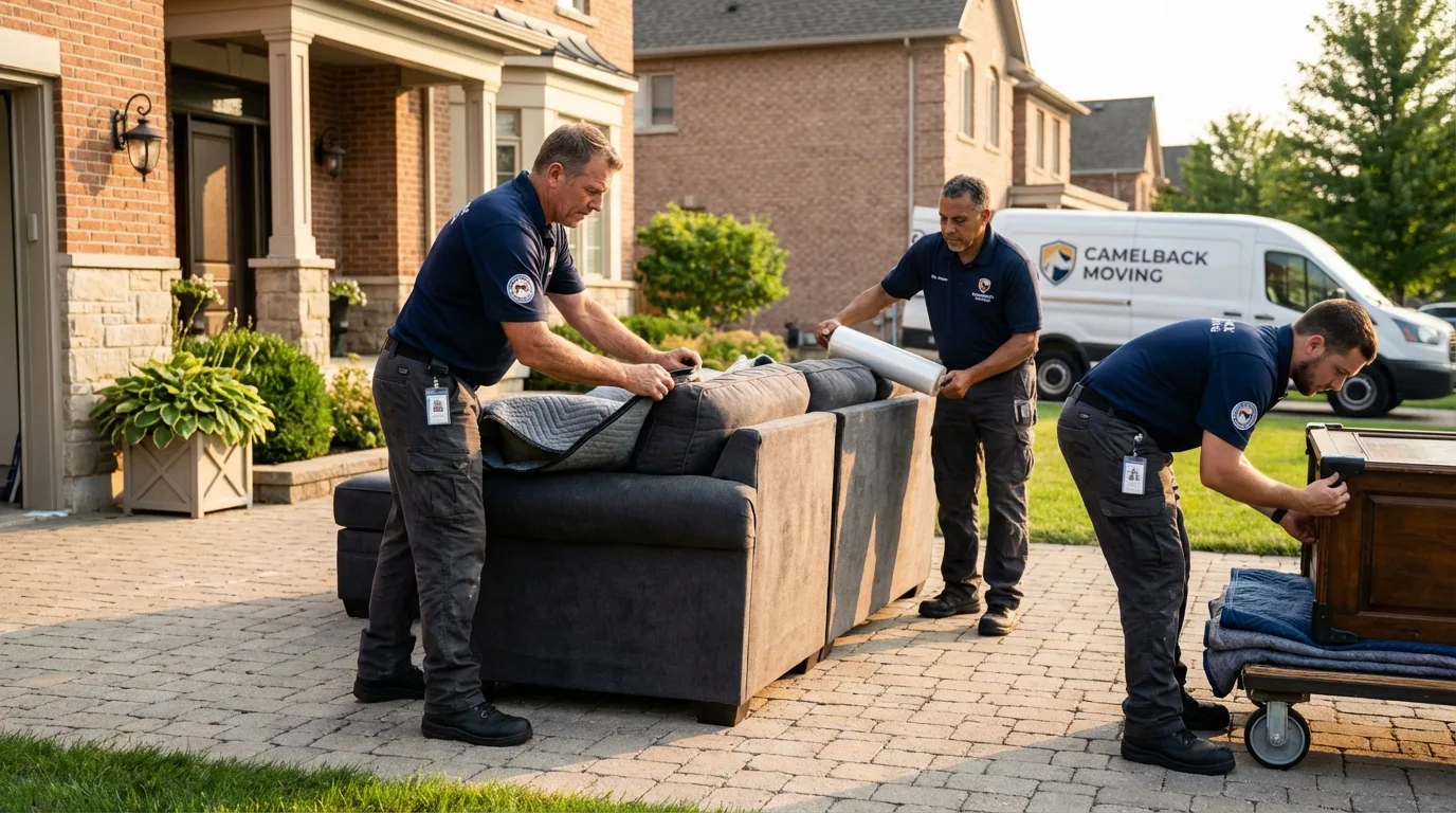 Large estate moving crew wrapping furniture in Cumberland, VA